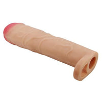 7,6 cm Dolgulu Premium Ten Rengi Silikon Penis Kılıfı - Gerd - BDM1394