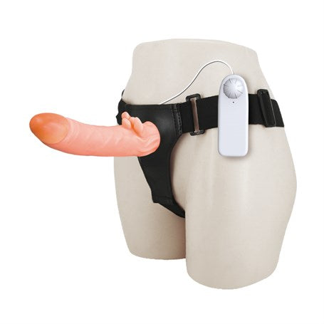 8 cm Dolgulu İçi Boş Titreşimli Belden Bağlamalı Vajina Girişli Protez Kumandalı Vibratör - BDM0158