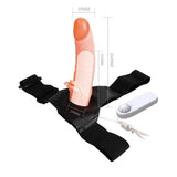 8 cm Dolgulu İçi Boş Titreşimli Belden Bağlamalı Vajina Girişli Protez Kumandalı Vibratör - BDM0158