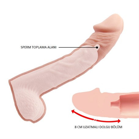 4.2 cm Dolgulu 21 Cm Realistik Penis Kılıfı - CA-BDM6238