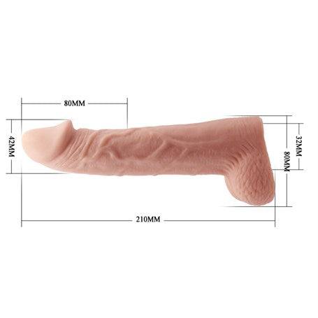 4.2 cm Dolgulu 21 Cm Realistik Penis Kılıfı - CA-BDM6238