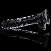 Yeni Nesil 19 Cm Ultra Soft Vantuzlu Şeffaf Damarlı Penis Dildo - FA-LV310016
