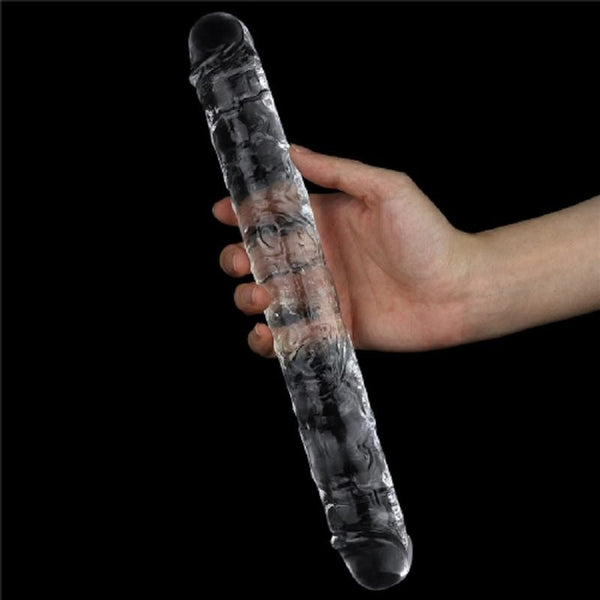 Yeni Nesil 30 Cm Ultra Soft Çift Taraflı Şeffaf Dildo - FA-LV310018