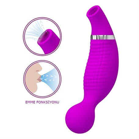 USB Şarjlı 12 Emme ve 12 Titreşim Fonksiyonlu Teknolojik Vibratör- Pecker - BDM1426