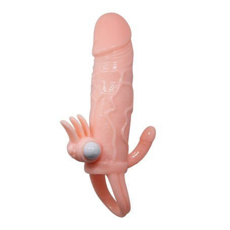 Anal Vajinal Klitoral Uyarıcılı Titreşimli Penis Kılıfı - CA-B1207
