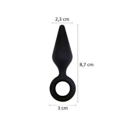 8,7 cm Halkalı Silikon Anal Tıkaç (Plug) - CA-BDMS85