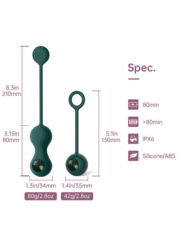 Magic Motion Crystal Duo Telefon Kontrollü Kegel Egzersiz Topları - FUN06AB