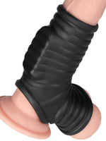 Vibrating Wave Knights Ring with Scrotum Sleeve - LV343138