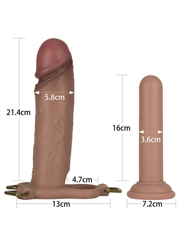 LoveToy Ingen 9'' Enhanced Set L/XL/2XL İçi Boş Kemerli Penis 21.4 cm - LV415011B