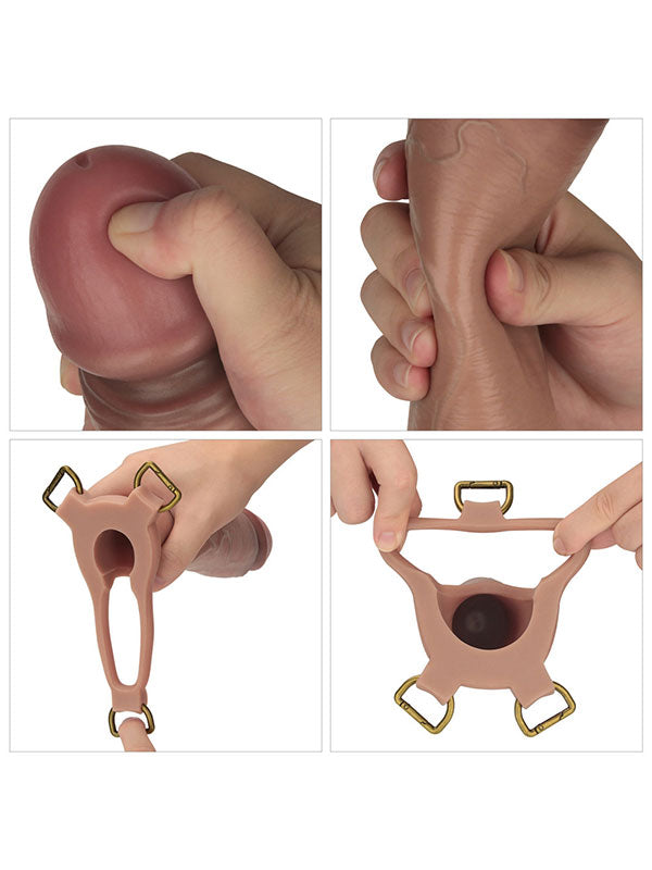 LoveToy Ingen 9'' Enhanced Set L/XL/2XL İçi Boş Kemerli Penis 21.4 cm - LV415011B