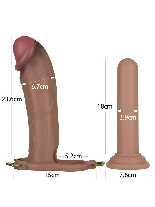LoveToy Ingen 10'' Enhanced Set L/XL/2XL İçi Boş Kemerli Penis 23.6 cm - LV415012B
