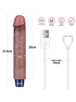 9" REAL SOFTEE Rechargeable Silicone Vibrating Dildo - LV430221