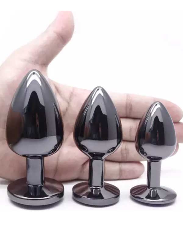 NOXXX Siyah Alüminyum Anal Plug 3'lü Set - NN08