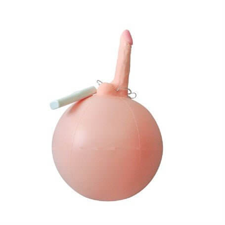 16 cm Realistik Titreşimli İnflatable Pilates Toplu Vibratör Penis - BDM1112