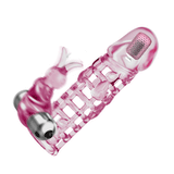 3,5 cm Uzatmalı Tavşan Figürlü Uyarıcılı Çift Titreşimli Penis Kılıfı - BDM2620