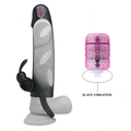14 cm 2 cm Uzatmalı Titreşimli Klitoris Uyarıcılı Zenci Penis Kılıfı - BDM6216