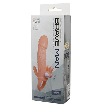 Anal Vajinal Klitoral Uyarıcılı Titreşimli Penis Kılıfı - CA-B1207