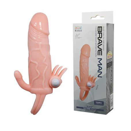 Anal Vajinal Klitoral Uyarıcılı Titreşimli Penis Kılıfı - B1207