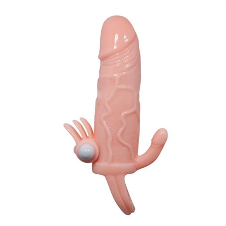 Anal Vajinal Klitoral Uyarıcılı Titreşimli Penis Kılıfı - CA-B1207