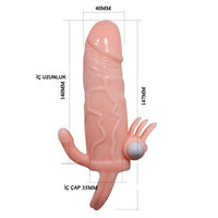 Anal Vajinal Klitoral Uyarıcılı Titreşimli Penis Kılıfı - B1207
