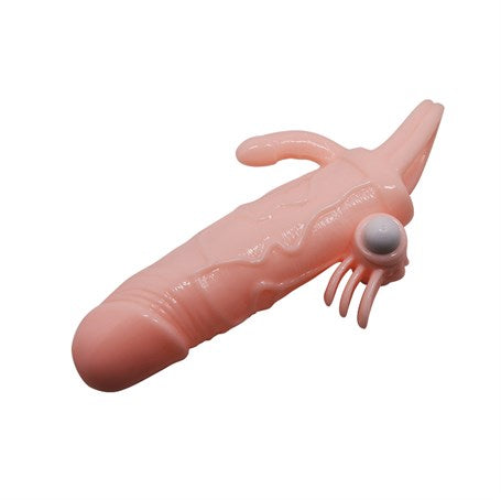 Anal Vajinal Klitoral Uyarıcılı Titreşimli Penis Kılıfı - CA-B1207