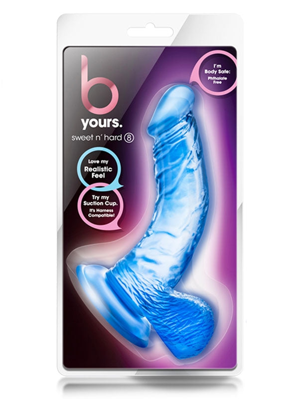 B Yours Sweet’n Hard 8 Eğik Jel Dildo 14,5 cm Mavi - T330409