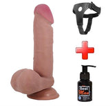 [DEV İNDİRİM] %35 İndirim – Belden Bağlamalı 20,5 cm Çift Katmanlı Gerçekçi Dildo Penis - CA-BDM1320B