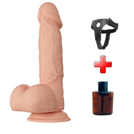 Belden Bağlamalı 21.8 cm Gerçekçi Kalın Dildo Penis - Bahamut - BDM1254B
