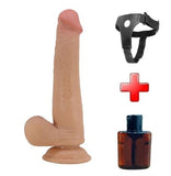 Belden Bağlamalı 22 cm Yeni Nesil Çift Katmanlı Realistik Vantuzlu Dildo Penis - Tallen - BDM1508B