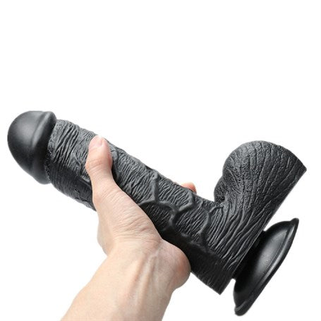 Belden Bağlamalı 24 cm Dev Boy Realistik Vantuzlu Zenci Dildo Penis - PX047SB