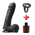 Belden Bağlamalı 24 cm Dev Boy Realistik Vantuzlu Zenci Dildo Penis - PX047SB