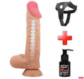 Belden Bağlamalı 24 cm Kıkırdak Yapılı Çift Katmanlı Gerçekçi Dildo Penis - BDM1325B