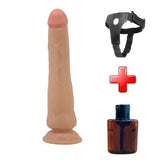 Belden Bağlamalı 25 cm Yeni Nesil Çift Katmanlı Realistik Vantuzlu Testissiz Dildo Penis - Tiemeyer - BDM1505B
