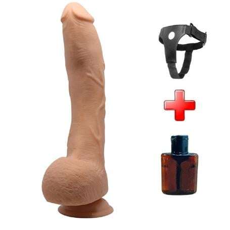 Belden Bağlamalı 27 cm Gerçekçi Kalın Dildo Penis - Jack - BDM1250B