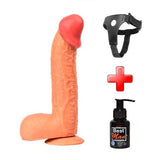 %35 İndirim – Belden Bağlamalı 27,5 cm Dev Boy Realistik Vantuzlu Dildo Penis - CA-PX046B