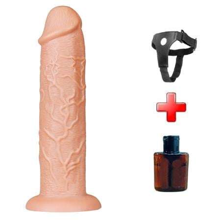 Belden Bağlamalı 28 cm Gerçekçi Testissiz Kalın Dildo Penis - LV111012B