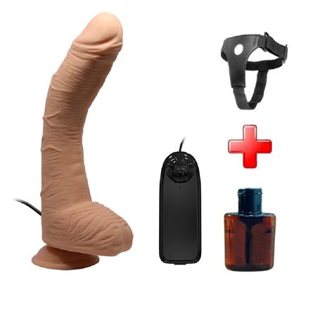 Belden Bağlamalı 28 cm Titreşimli Gerçekçi Kalın Dildo Penis - Alex - BDM1248B