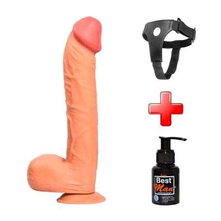 Belden Bağlamalı 31,5 cm Dev Boy Realistik Vantuzlu Dildo Penis - CA-PX050B