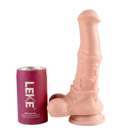 Belden Bağlamalı 33 cm Et Dokulu Gerçekçi Çift Katmanlı Sünnetsiz Silikon Penis - Horse Power 2 - BDM1582B