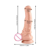 Belden Bağlamalı 43 cm Et Dokulu Gerçekçi Çift Katmanlı Sünnetsiz Silikon Penis - Horse Power 3 - BDM1583B