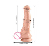 Belden Bağlamalı 43 cm Et Dokulu Gerçekçi Çift Katmanlı Sünnetsiz Silikon Penis - Horse Power 3 - BDM1583B