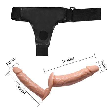 Belden Bağlamalı Çift Taraflı İçi Dolu Strapon Penis - BDM1271