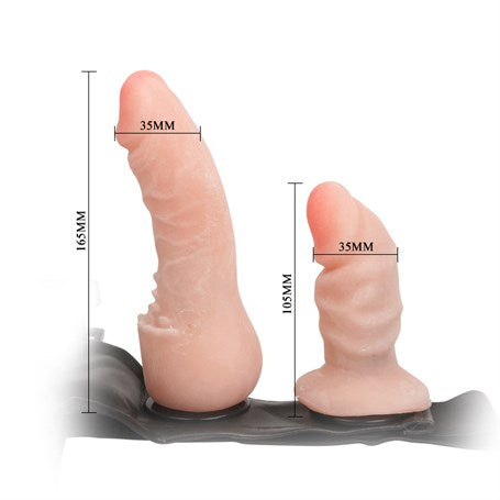 Belden Bağlamalı Çift Taraflı İçi Dolu Strapon Penis - B1045