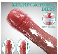 Belden Bağlamalı USB Şarjlı Uzaktan Kumandalı 23 cm İleri Geri Hareketli Titreşimli Isıtmalı Dildo - BDM1586B