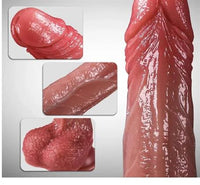 Belden Bağlamalı USB Şarjlı Uzaktan Kumandalı 23 cm İleri Geri Hareketli Titreşimli Isıtmalı Dildo - BDM1586B