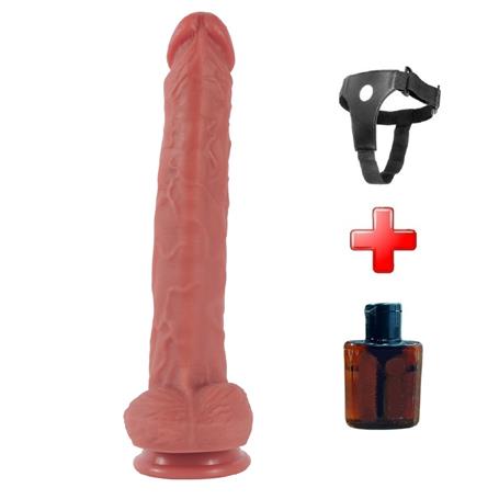 Belden Bağlamalı Yeni Nesil Büyük Boy 28,9 cm Realistik Dildo Penis - BDM1291B