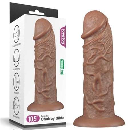 Belden Bağlamalı Yeni Nesil Çift Katmanlı 26,6 cm Realistik Kalın Dildo Melez Penis - LV111011B