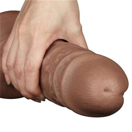 Belden Bağlamalı Yeni Nesil Çift Katmanlı 26,6 cm Realistik Kalın Dildo Melez Penis - LV111011B