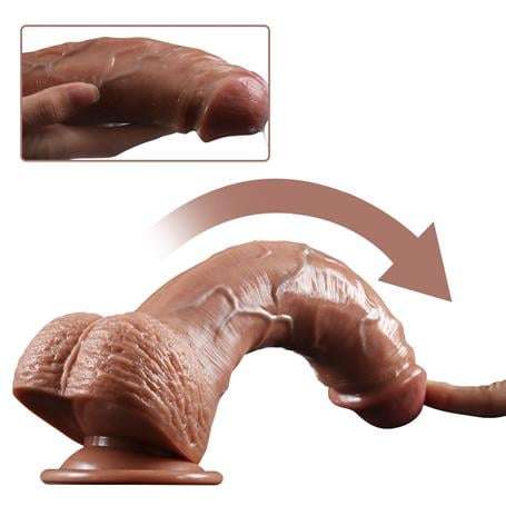 Belden Bağlamalı Yeni Nesil Çift Katmanlı 23,5 cm Realistik Dildo Penis - BDM1290B