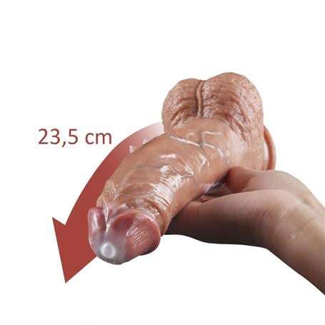 Belden Bağlamalı Yeni Nesil Çift Katmanlı 23,5 cm Realistik Dildo Penis - BDM1290B